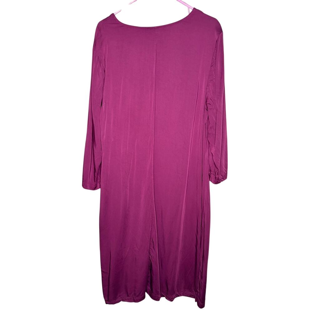 J. Jill Pure Jill Wildberry Purple Side Tie Satiny Midi Dress XL - Picture 3 of 6